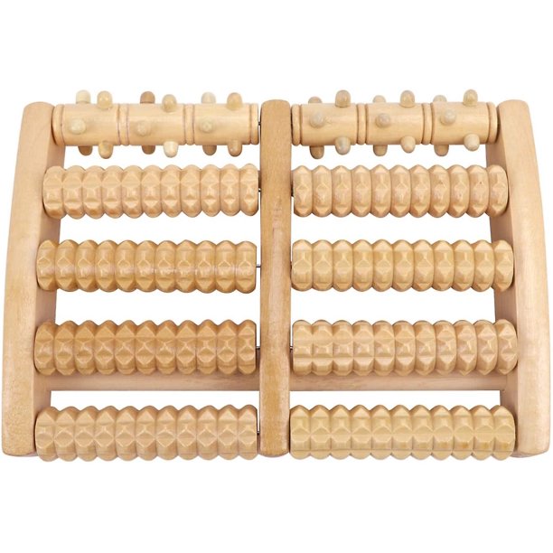 Masaje de pies de madera Rodillo de pie Rodillo de doble músculo Fascitis plantar Alivio del dolor para hack y arco Rodillo de masaje de pies Alivio del dolor para el hogar y O LingWen 1327533391665