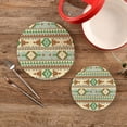 thumbnail image 2 of SKYSONIC Geometry Summer Pot Holders Trivets, 2 Pcs Heat Resistant Trivets,Style Traditional Cotton Thread Weave Mats for Hot Pads Pans Pot Bowl Teapot for Kitchen Decor, 2 of 7