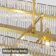 thumbnail image 6 of Newest 54” Modern 10-Light Rectangular Water Ripple Crystal Chandelier, Gold Finish for Dining Room & Kitchen Island, 6 of 9