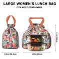 thumbnail image 5 of Pioneer Flower Floral Print Pattern Drawstring Lunch Bag Women - Drawstring Lunch Bag Insulated for Work Office - Stain-Resistant Large Lunchbags for Women with Multi-Pockets, 5 of 6