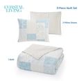 thumbnail image 5 of Coastal Living Sea Cottage Patchwork 3-Piece Quilt Set, Full/Queen, Blue & White, 100% Cotton Bedding, 5 of 13