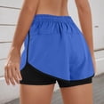 thumbnail image 4 of Conairie Women Sweat Shorts Loose Quick Dry Elastic High Waisted Yoga Shorts with Built-In Liner Comfortable Summer Lounge Shorts with Pockets Blue L, 4 of 6