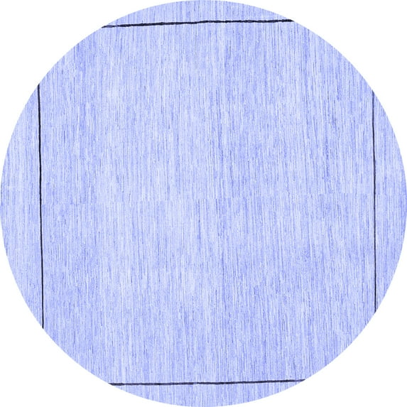 Ahgly Company Indoor Round Solid Blue Modern Area Rugs, 5' Round