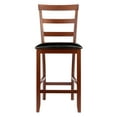 thumbnail image 3 of Winsome Wood Simone 2-Pc Cushion Ladder-back Counter Stool Set, Black & Walnut, 3 of 9