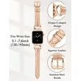 thumbnail image 4 of TOYOUTHS Leather Band Compatible with Apple Watch Bands 41mm 40mm 38mm 44mm 45mm 42mm 49mm Women, Slim Dressy Leather Strap with C-Shape Metal Buckle for iWatch Series 9/8/7/6/5/4/3/2/1/SE/Ultra 2, 4 of 7