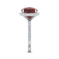 thumbnail image 4 of SuperJeweler 5 1/2 Carat Cushion Cut Garnet and Halo Diamond Ring In Sterling Silver For Women, 4 of 6