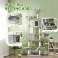 thumbnail image 3 of 81" Large Cat Tree w/ Scratching Posts, Condos, Beds, Hammocks, Jumping Platforms, Toy Balls, Rope Cat Toy, Light Grey, 3 of 6