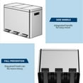 thumbnail image 2 of EDTara Dual Compartment Trash Can, Stainless Steel Kitchen Step Trash Can with Lids,Oft-Close Lid & Foot Pedal - Kitchen Recycling/Waste System, 2 of 7