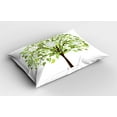 thumbnail image 2 of Ambesonne Nature Pillow Sham 2 Pack, Summer Tree Blossoms, 26"x20", Green Brown White, 2 of 3
