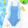 thumbnail image 4 of mgoYE Girl Swimsuit Size 14-16 Bikini Little Girls One Piece Swimsuits Summer Beach Swimwear Bathing Suit for Beach(Sky Blue,9-10 Years), 4 of 6