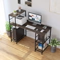 thumbnail image 2 of Bureau d'Ordinateur Industriel avec Étagères de Rangement, Bureau de 47 "52" avec Bibliothèque, Bureau d'Étude Moderne Simple, Table de Travail pour Ordinateur Portable pour Bureau à Domicile, Montage Facile (52 Pouces), 2 of 7