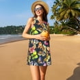 thumbnail image 3 of Naloa Butterfly Wild Insect Print Women's Summer Spring Casual Beach Sundress,Vacation Sleeveless Tank Crewneck Loose Dresses, 3 of 7