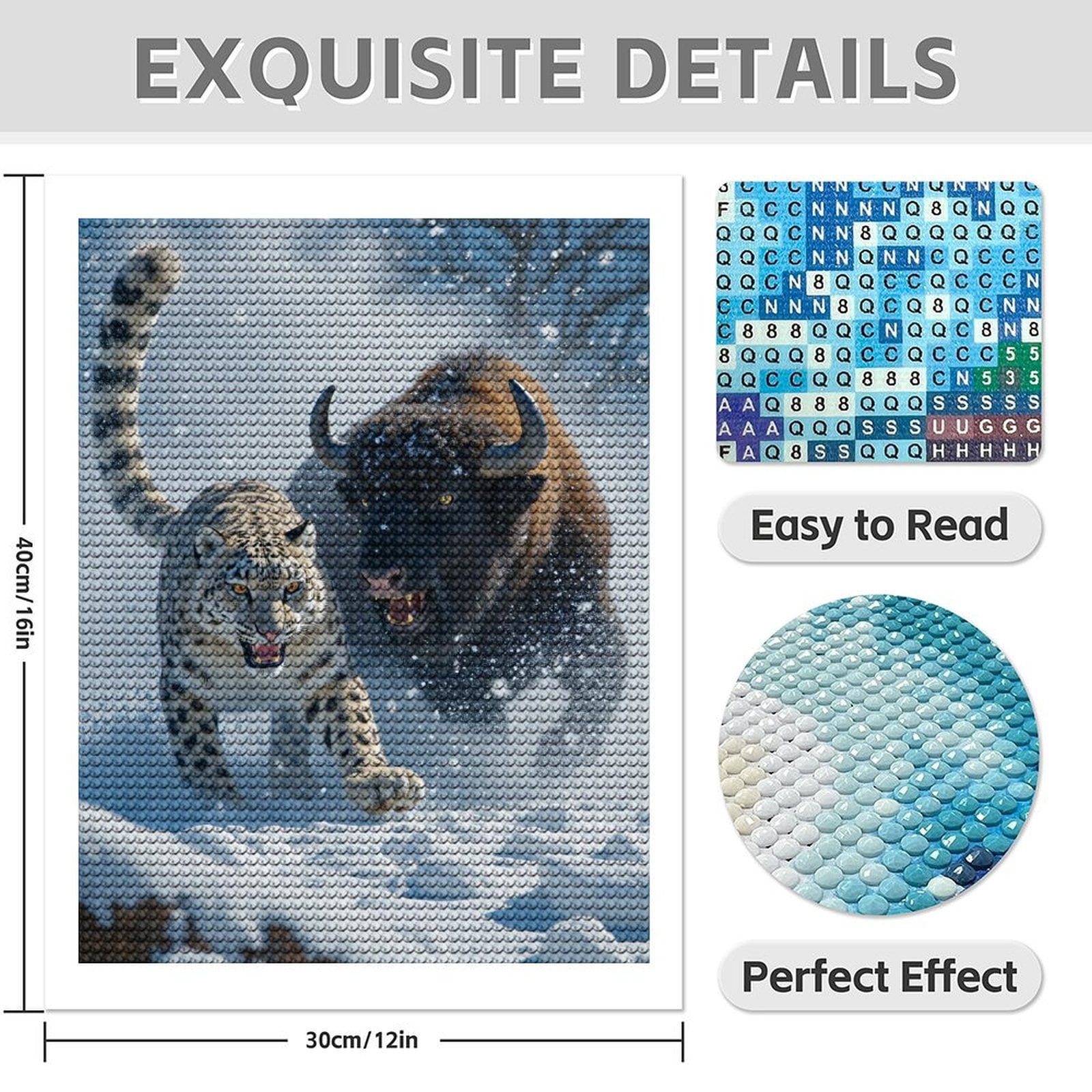 Diamond Art Kits for Adults - 5d Winter Wildlife Pursuit Diamond Painting for Adults, Diamond Art for Adults Beginners, Diamond Painting Kits for Adults for Home Wall Decor