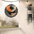 thumbnail image 3 of 3D Metal Hanging Wind Spinners - Stylish Black & Orange Gradient Sun/Moon Design with White Concentric Lines for Yard & Garden Decor, 3 of 6