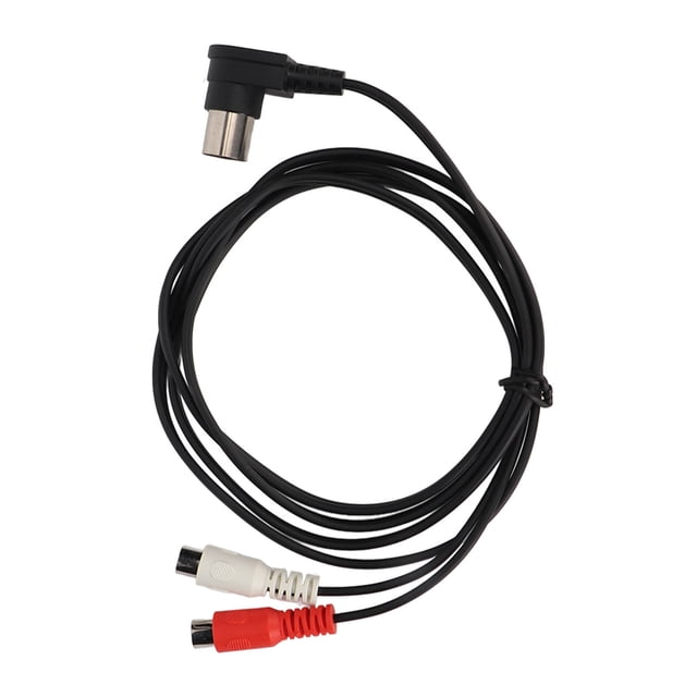Cable divisor en Y DIN 5PIN a 2RCA hembra de 4,9 pies con conector macho de 5 pines y 90 grados