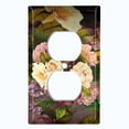 thumbnail image 2 of Metal Light Switch Plate Outlet Cover Purple White Rose Wallpaper ROS016, 2 of 13