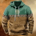 thumbnail image 2 of ZCFZJW Mens Western Hoodie Sweatshirts Vintage Aztec Print Long Sleeve Hooded Pullover Tops Lightweight Trendy Pacthwork Warm Coat with Pockets Z10-Green XXL, 2 of 3