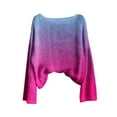 thumbnail image 4 of YEJIMAN Womens Sweaters Ladies' Gradient Printed Casual And Comfortable Long Sleeved Pullover Cute Sweaters, 4 of 4