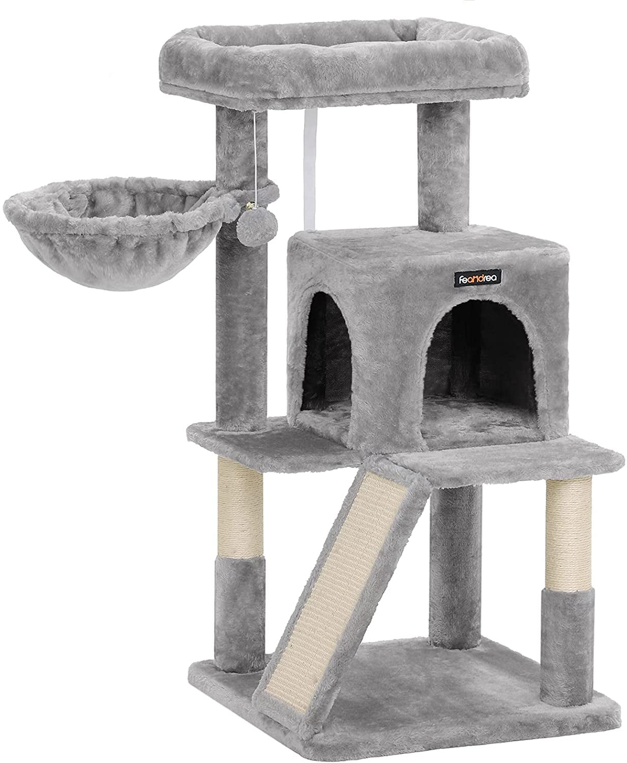 FEANDREA MultiLevel Cat Tree with SisalCovered Scratching Posts for