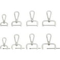 thumbnail image 2 of 8pcs D-Rings Swivel Snap Hooks 4 Sizes Rotatable Push Gate Clip Platinum D Ring Swivel Lobster Claw Clasp Snap Hooks Trigger Clips, 2 of 5