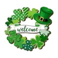 thumbnail image 2 of St. Patrick's Day Decoration Shamrock Door Wreath for Front Door Sign Wall Signs Shamrock Clover Spring Decor Irish Sign Welcome Hanging for Home Decor Party Outdoor Indoor Wooden 12 inch, 2 of 7