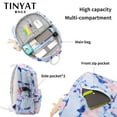thumbnail image 3 of Tinyat Women Backpack for College Student Men Casual Laptop Waterproof Daypack with Lunch Bag Blue, 3 of 6