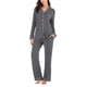 thumbnail image 1 of Pijamas de Satén Gibobby para Mujer Manga Larga Algodón Gris M, 1 of 4