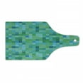 thumbnail image 1 of Teal Cutting Board, 3D Cube Pattern Abstract Squares Vibrant Colored Geometric Shapes Design Modern, Tempered Glass Cutting and Serving Board, Wine Bottle Shape, Sea Green Blue, by Ambesonne, 1 of 1