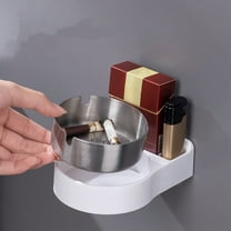 Mrmaere Stainless Steel Ashtray Bathroom Ashtray Wall Mounted Fixed Ashtray Suitable for Father's Day Buddys Silver