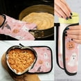thumbnail image 5 of Yayeee Oven Mitts and Pot Holder Set of 4 Heat Resistant Kitchen Gloves Baking Hot Pad, Cute Pink Halloween, 5 of 5