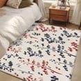 thumbnail image 4 of Grey Red Botanical Area Rugs 3'x5', Small Throw Rugs for Living Room Bedroom, Rustic Country Spring Floral Summer Leaf Indoor Outdoor Rug Non-Slip Low Pile Carpet Runner Reversible Floor Mats, 4 of 8