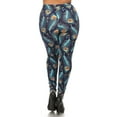 thumbnail image 3 of Plus Size Print, Full Length Leggings In A Slim Fitting Style With A Banded High Waist Multi, 3 of 5