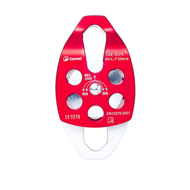 Portable Rope Pulley Smooth Rigging Climbing Accessory Locking Accessories Sturdy Material; The Protective for Mountaineering Red