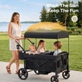 thumbnail image 3 of HARPPA Foldable Wagon Stroller for 4 Kids with 5-Point Harness,Canopy, Black, 3 of 12