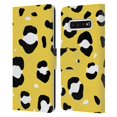 thumbnail image 1 of Head Case Designs Officially Licensed Grace Illustration Animal Prints Yellow Leopard Leather Book Wallet Case Cover Compatible with Samsung Galaxy S10, 1 of 6