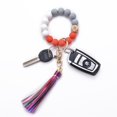 thumbnail image 1 of Pulsera Llavero De Pulsera Para Mujer, Brazalete De Cuentas De Silicona, Llavero De Cuero Pu, Llaveros De Borla Para Uso Diario Guardurnaity AP006528-07, 1 of 1