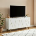 thumbnail image 5 of EDYO LIVING 63" Large Sideboard Buffet Cabinet, Kitchen Storage Cabinet with 4 Doors Standing Accent Cabinet Off-white, 5 of 7
