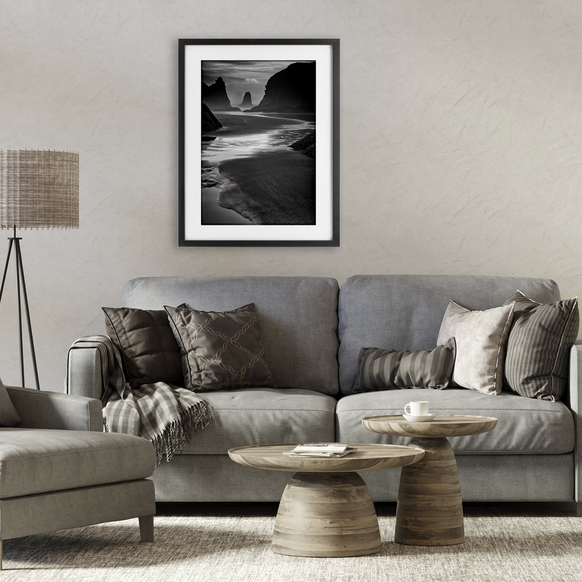Stupell Industries Last Light On Bandon Beach Black Framed Print Under Glass, design by Rick Berk