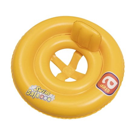 Bestway Swim Safe Inflatable Tube Step A - Baby Swim Seat with Smooth Leg Holes and Head-Neck Rest