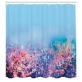 thumbnail image 3 of Ambesonne Floral Shower Curtain, Retro Cherry Blossom, 69"Wx84"L, Pink Blue, 3 of 5