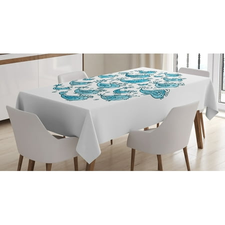 Fish Tablecloth School Of Sketching In Round Frame With Fish Tablecloth School Of Sketching In Round Frame With Style Fl Pattern