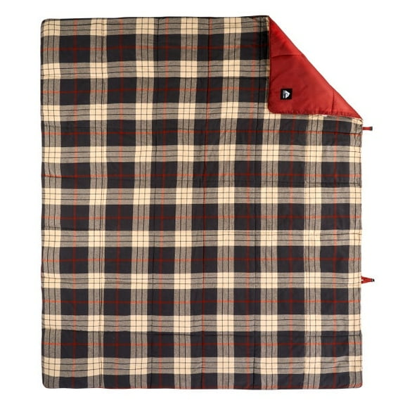 Ozark Trail Flannel Packable Blanket, 70" x 60" in Plaid Design for Camping/ Traveling/Picnics
