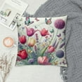 thumbnail image 2 of GOSMITH  Spring Floral Throw Pillows Cover Pink Tulip Flower Pillow Covers Lavender Dandelion Butterfly Decorative Pillow Case for Farmhouse Patio Sofa Couch, 2 of 5