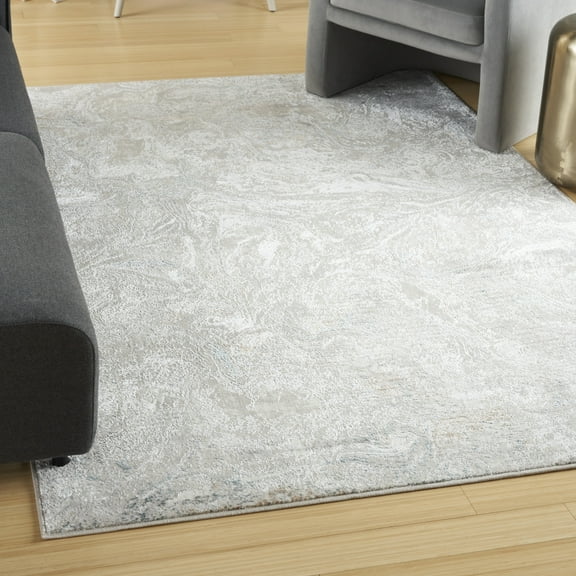 Nourison Glam Modern Grey Multicolor 5'3" x 7'3" Area Rug (5x7)