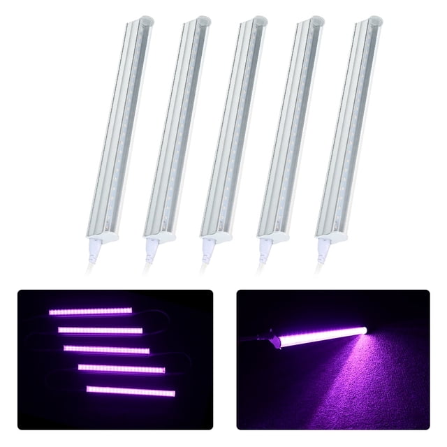 CUITING 5-Pack LED Grow Light Strips 5W T5 Tube LED for Plants High Output Integrated Fixture Extendable 24 Inches Grow Lights for Greenhouse Plant Grow Shelf Plug