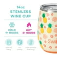 thumbnail image 5 of Swig Life 14oz Stemless Wine Cup | Insulated Stainless Steel Wine Tumbler | Pineapple, 5 of 6
