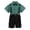 /c86Green184, variant on Boy Outfits Formal Suit Set Short Sleeve Shirt Suspenders Shorts With Bowknot Gentleman Performance Tuxedo Cartoon Print Lapel Party Photo Clothes Funny Outfit,Black,2-3 Years