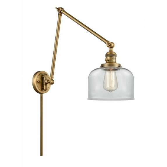 Innovations 238-BB-G72 Large Bell 1 Light Swing Arm part of the Franklin Restoration Collection, Brushed Brass