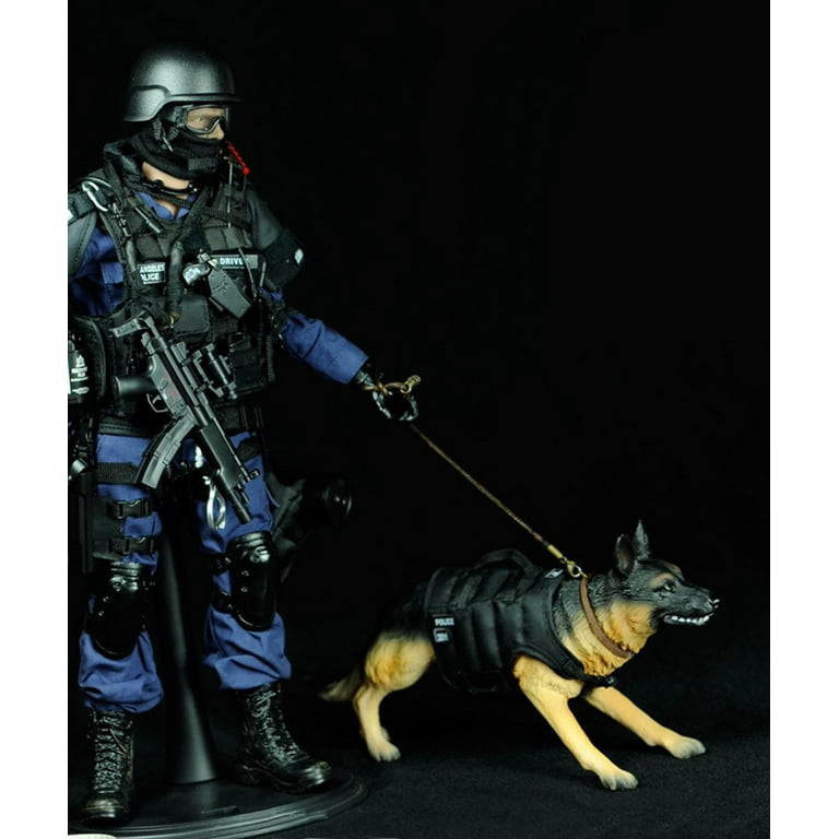 1/6 Scale Black German Shepherd Dog Figurine Pet Model Toy for 12in Action  Figures Toy Soldier Doll 