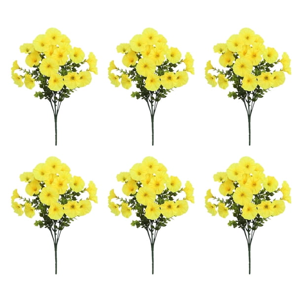6PC Outdoor Artificial Flowers Realistic And Morning For Outdoor Decor And Arrangements